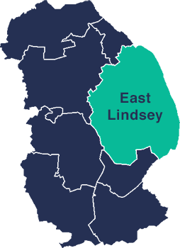 Map of Lincolnshire and East Lindsey